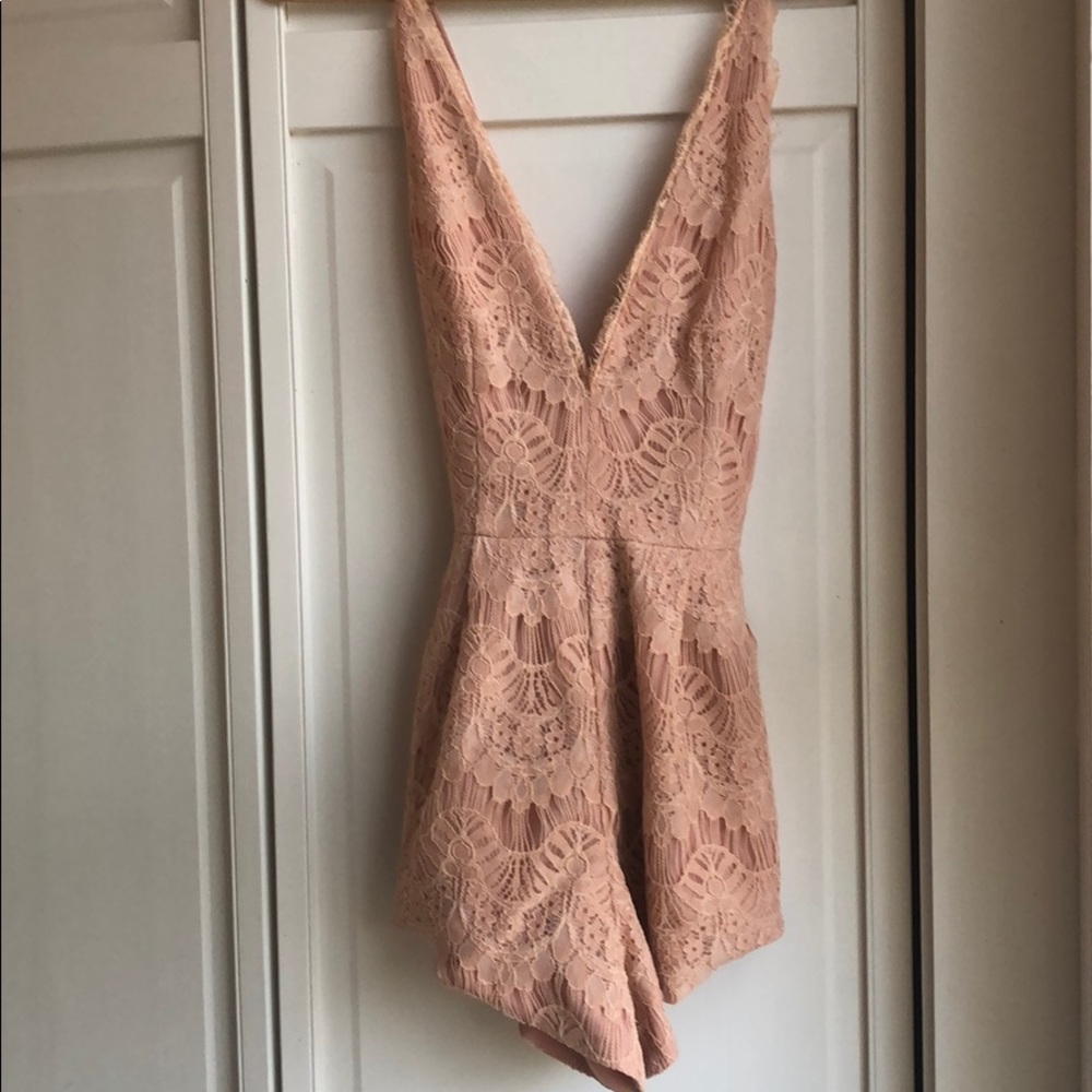 Pink Lace Romper